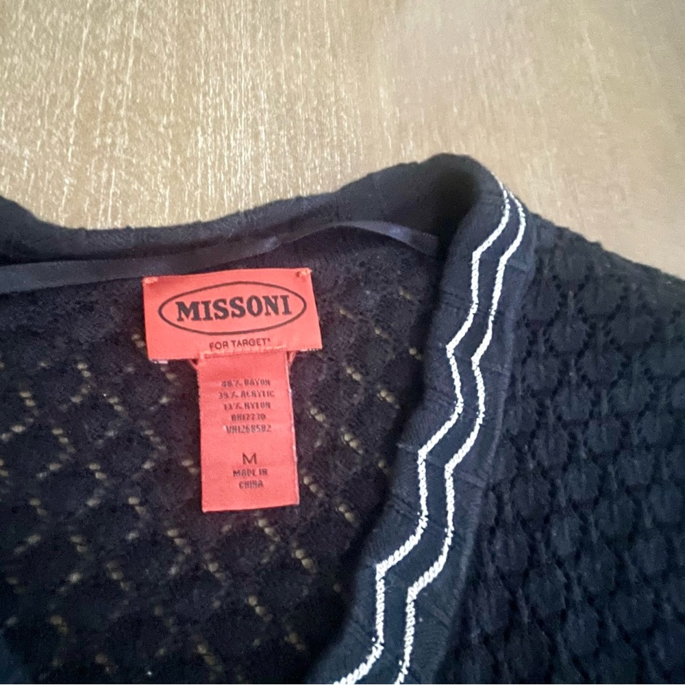 Missoni Lightweight Black Knit Cardigan, Size M - Picture 5 of 7